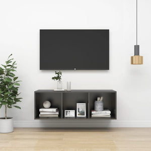 NNEVL Wall-mounted TV Cabinet Grey 37x37x107 cm Chipboard