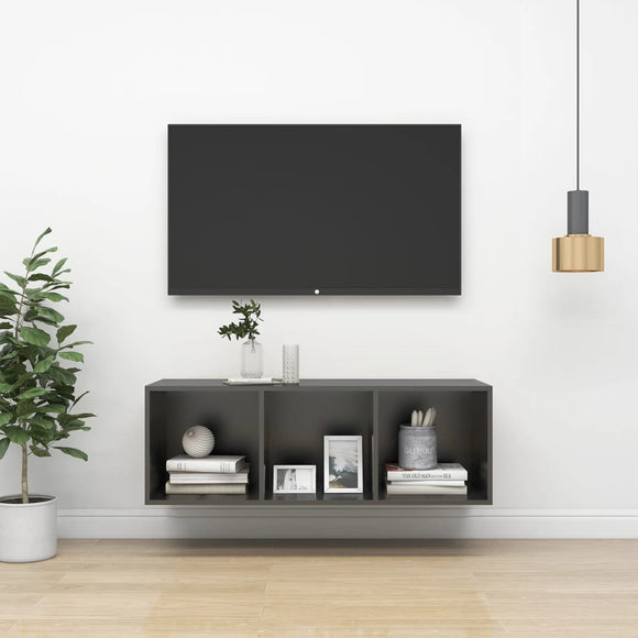 NNEVL Wall-mounted TV Cabinet Grey 37x37x107 cm Chipboard