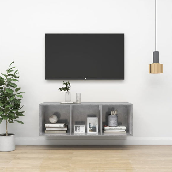 NNEVL Wall-mounted TV Cabinet Concrete Grey 37x37x107 cm Chipboard