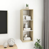 NNEVL Wall-mounted TV Cabinet Sonoma Oak and White 37x37x107 cm Chipboard