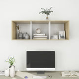 NNEVL Wall-mounted TV Cabinet Sonoma Oak and White 37x37x107 cm Chipboard