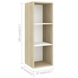 NNEVL Wall-mounted TV Cabinet Sonoma Oak and White 37x37x107 cm Chipboard