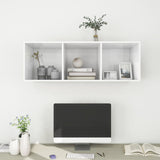 NNEVL Wall-mounted TV Cabinet High Gloss White 37x37x107 cm Chipboard