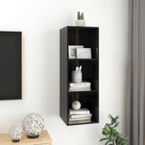NNEVL Wall-mounted TV Cabinet High Gloss Black 37x37x107 cm Chipboard