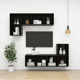 NNEVL Wall-mounted TV Cabinet High Gloss Black 37x37x107 cm Chipboard