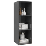 NNEVL Wall-mounted TV Cabinet High Gloss Grey 37x37x107 cm Chipboard