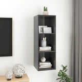 NNEVL Wall-mounted TV Cabinet High Gloss Grey 37x37x107 cm Chipboard