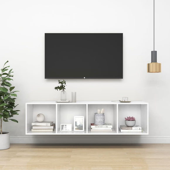 NNEVL Wall-mounted TV Cabinet White 37x37x142.5 cm Chipboard