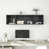 NNEVL Wall-mounted TV Cabinet Grey 37x37x142.5 cm Chipboard