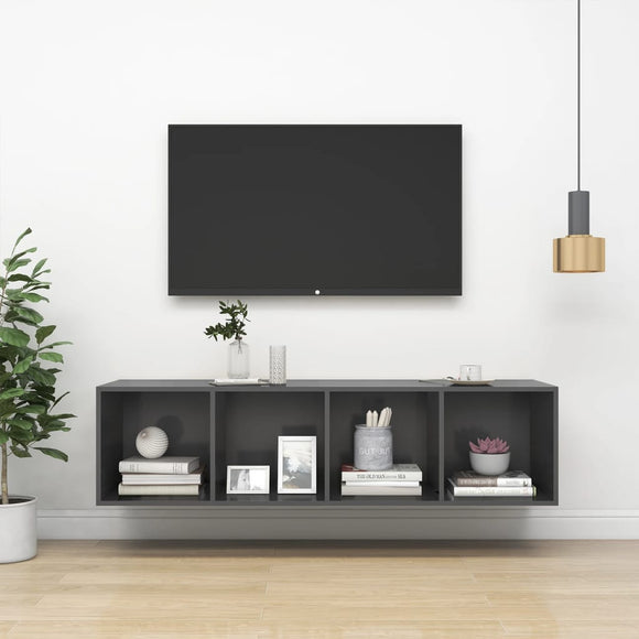 NNEVL Wall-mounted TV Cabinet Grey 37x37x142.5 cm Chipboard