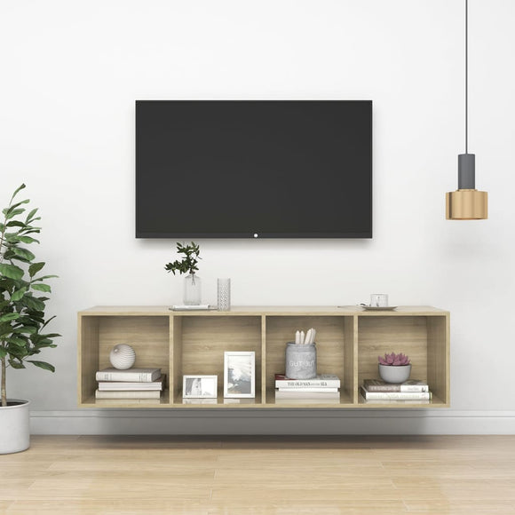 NNEVL Wall-mounted TV Cabinet Sonoma Oak 37x37x142.5 cm Chipboard