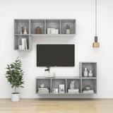 NNEVL Wall-mounted TV Cabinet Concrete Grey 37x37x142.5 cm Chipboard