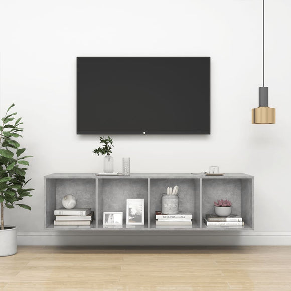 NNEVL Wall-mounted TV Cabinet Concrete Grey 37x37x142.5 cm Chipboard