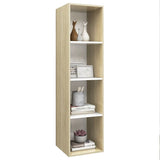 NNEVL Wall-mounted TV Cabinet Sonoma Oak and White 37x37x142.5 cm Chipboard