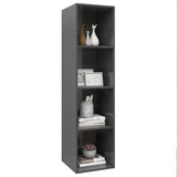 NNEVL Wall-mounted TV Cabinet High Gloss Grey 37x37x142.5 cm Chipboard