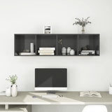 NNEVL Wall-mounted TV Cabinet High Gloss Grey 37x37x142.5 cm Chipboard