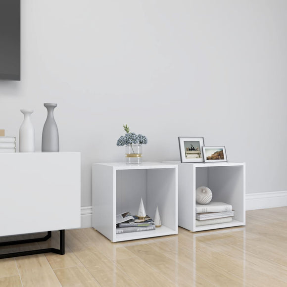 NNEVL TV Cabinets 2 pcs White 37x35x37 cm Chipboard