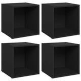 NNEVL TV Cabinets 4 pcs Black 37x35x37 cm Chipboard