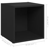 NNEVL TV Cabinets 4 pcs Black 37x35x37 cm Chipboard