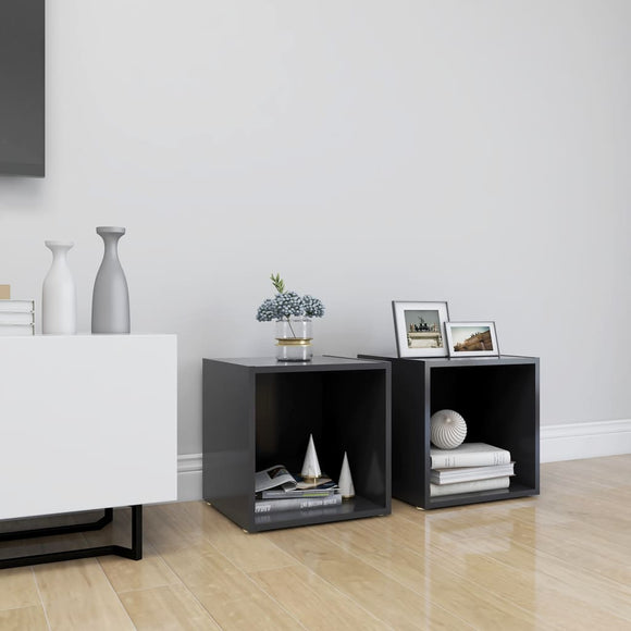 NNEVL TV Cabinets 2 pcs Grey 37x35x37 cm Chipboard
