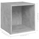 NNEVL TV Cabinet Concrete Grey 37x35x37 cm Chipboard