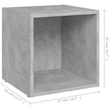 NNEVL TV Cabinets 4 pcs Concrete Grey 37x35x37 cm Chipboard