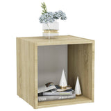 NNEVL TV Cabinet White and Sonoma Oak 37x35x37 cm Chipboard