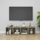 NNEVL TV Cabinet White and Sonoma Oak 37x35x37 cm Chipboard