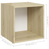 NNEVL TV Cabinet White and Sonoma Oak 37x35x37 cm Chipboard