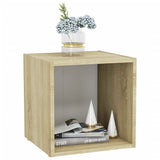 NNEVL TV Cabinets 2 pcs White and Sonoma Oak 37x35x37 cm Chipboard