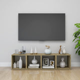 NNEVL TV Cabinets 2 pcs White and Sonoma Oak 37x35x37 cm Chipboard