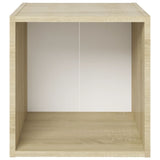 NNEVL TV Cabinets 2 pcs White and Sonoma Oak 37x35x37 cm Chipboard