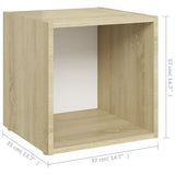 NNEVL TV Cabinets 2 pcs White and Sonoma Oak 37x35x37 cm Chipboard