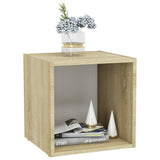 NNEVL TV Cabinets 4 pcs White and Sonoma Oak 37x35x37 cm Chipboard