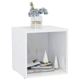 NNEVL TV Cabinet High Gloss White 37x35x37 cm Chipboard