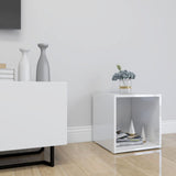 NNEVL TV Cabinet High Gloss White 37x35x37 cm Chipboard