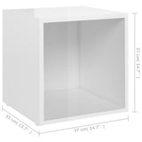 NNEVL TV Cabinet High Gloss White 37x35x37 cm Chipboard