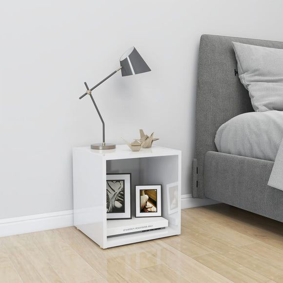 NNEVL TV Cabinet High Gloss White 37x35x37 cm Chipboard