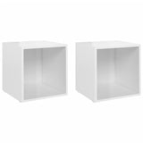 NNEVL TV Cabinets 2 pcs High Gloss White 37x35x37 cm Chipboard