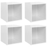 NNEVL TV Cabinets 4 pcs High Gloss White 37x35x37 cm Chipboard