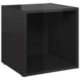 NNEVL TV Cabinet High Gloss Black 37x35x37 cm Chipboard