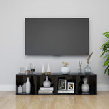 NNEVL TV Cabinet High Gloss Black 37x35x37 cm Chipboard