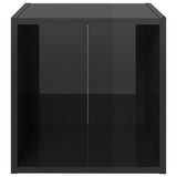 NNEVL TV Cabinet High Gloss Black 37x35x37 cm Chipboard