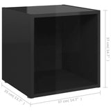 NNEVL TV Cabinet High Gloss Black 37x35x37 cm Chipboard
