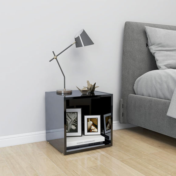 NNEVL TV Cabinet High Gloss Black 37x35x37 cm Chipboard