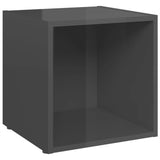 NNEVL TV Cabinet High Gloss Grey 37x35x37 cm Chipboard