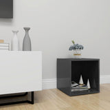 NNEVL TV Cabinet High Gloss Grey 37x35x37 cm Chipboard