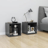 NNEVL TV Cabinet High Gloss Grey 37x35x37 cm Chipboard