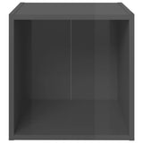 NNEVL TV Cabinet High Gloss Grey 37x35x37 cm Chipboard