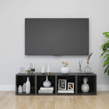 NNEVL TV Cabinets 4 pcs High Gloss Grey 37x35x37 cm Chipboard